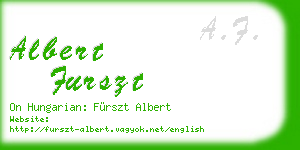 albert furszt business card